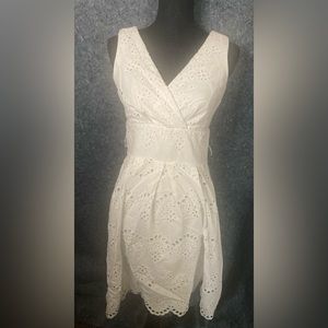 White eyelet sleeveless dress size 6